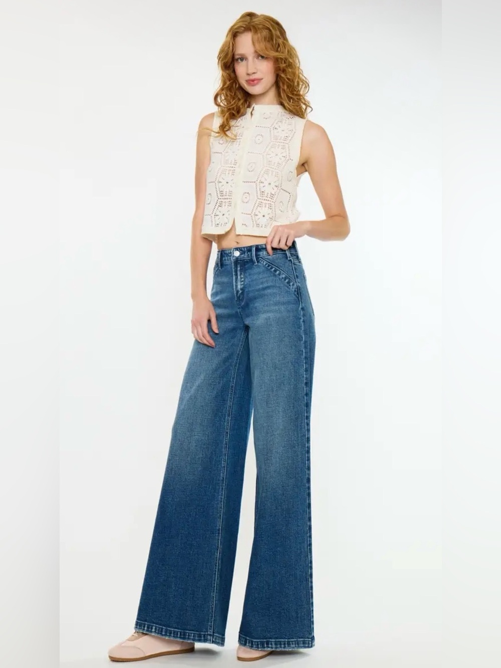 NWT Kancan Super Wide Leg High Rise Jeans Dolly